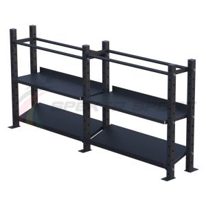 Купить Модульный стеллаж для гантелей, гирь и медболов 2580х430х1200 (2 секции) в Почепе 