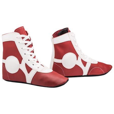 Купить Обувь для самбо SM-0102, кожа, красный Rusco в Почепе 