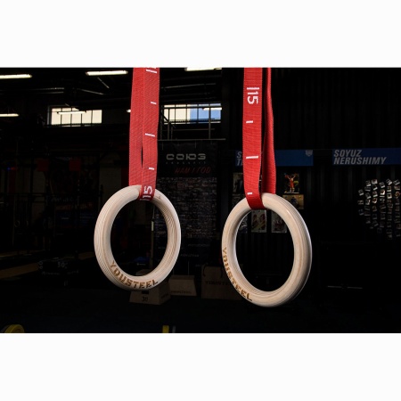 Купить Кольца гимнастические 32 мм красные стропы в Почепе 