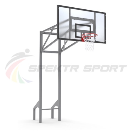 Купить Стойка баскетбольная уличная усиленная со щитом из оргстекла, кольцом и сеткой SP D 413 в Почепе 