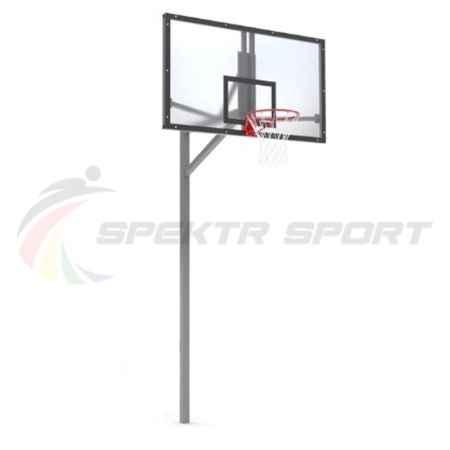 Купить Стойка баскетбольная уличная упрощенная со щитом из оргстекла, кольцом и сеткой SP D 412 в Почепе 