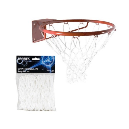 Купить Сетка баскетбольная Torres, нить 4 мм, белая в Почепе 