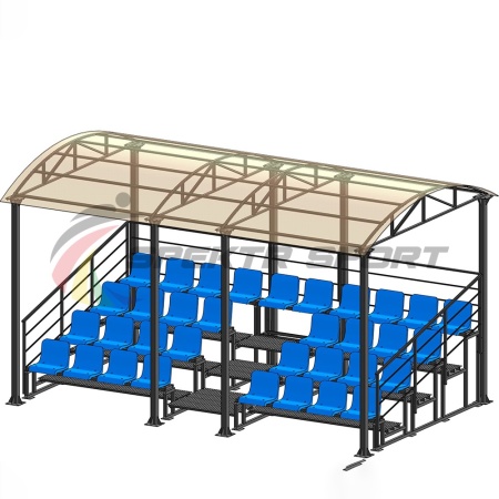 Купить Трибуна для зрителей 4 ряда на 34 места с навесом и перилами в Почепе 